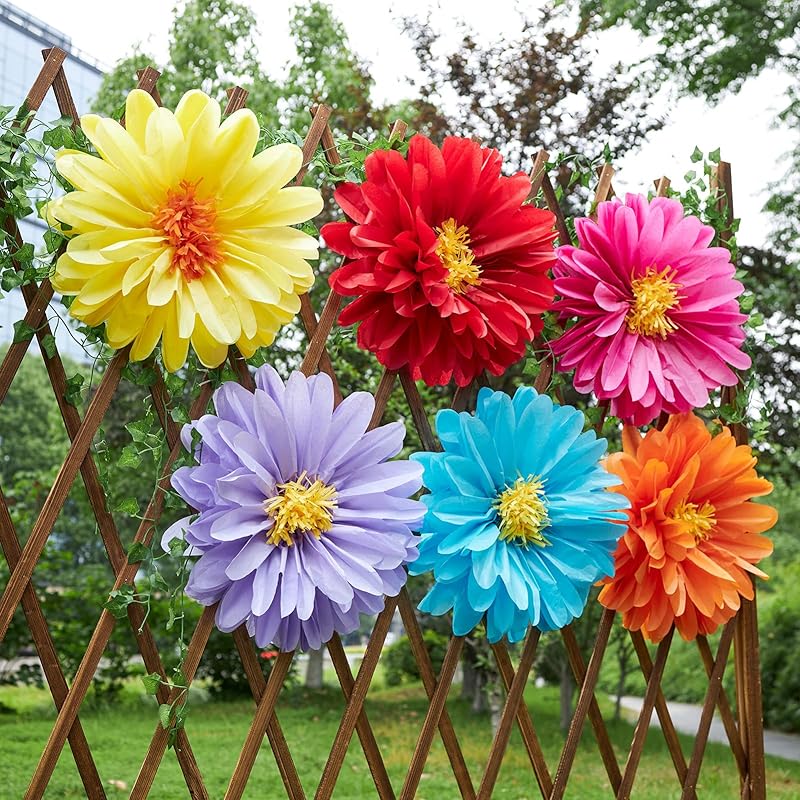 6 stück große seidenpapierblumen, 20 zoll handgefertigte, riesige papierblumen für mexikanische partys, sommerhochzeit, geburtstags-hintergrund-wanddeko