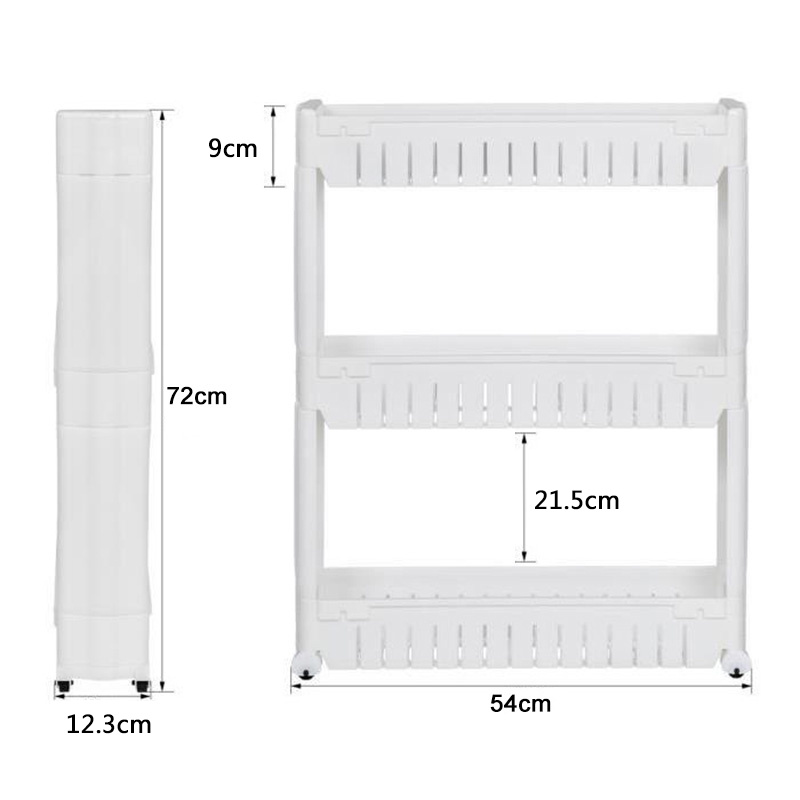 Image of Three-tier Storage Rack For The Bathroom, Ideal For Organizing A Number Of Bathing Products, Measuring 54.5*12.5*71cm, In White
