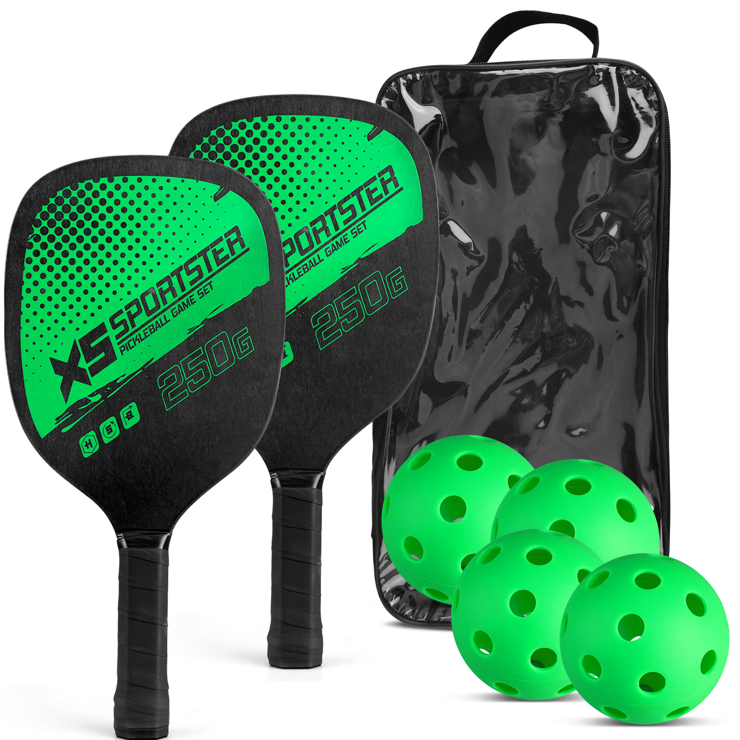 High Quality Pickleball Rackets Set | 2 Rackets And 4 Balls Complete Kit | Durable Lightweight Sports Equipment For Indoor Games