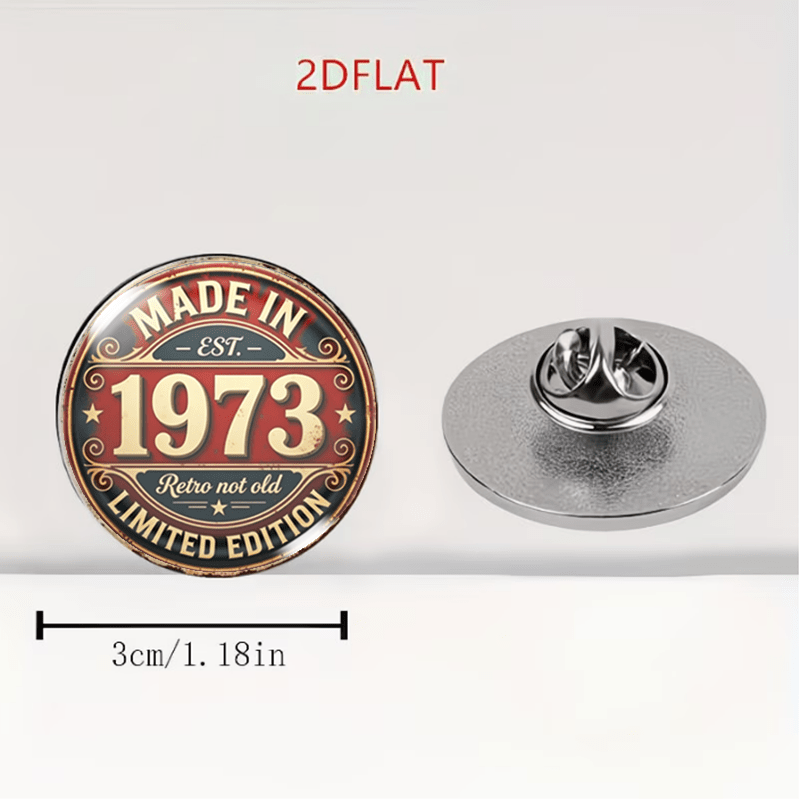Vintage Limited Edition 1973 Stainless Steel Brooch, Commemorative