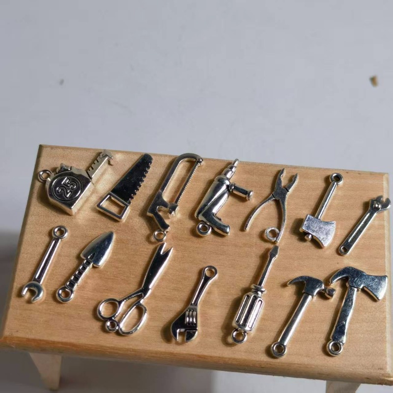 Image of 14pcs/set Dollhouse Mini Alloy Adjustable Wrench Pliers Tool Set Ornaments Creative Miniature Dollhouse Furniture Tool Room Decorative Ornaments Scene Props Photography Ornaments