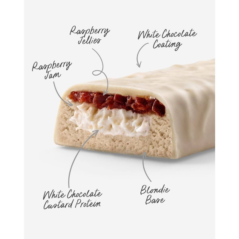 White Choc Raspberry Custard Protein Bars u2013 Creamy Custard Snack with Berry Layer 12x 60g, Post Workout Snack, Healthy Snack, Rich Flavor, Creamy Texture, Wholesome Snack, Proteinrich Bar, Snack Bar, Dessert Bar, Gym Enthusiasts, Healthconscious Eaters