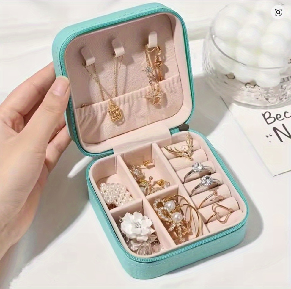 12 8pcs travel jewelry organizer case mini   leather jewelry boxes with multiple compartments for rings earrings necklaces valentines day mothers day christmas graduation gift for women jewelry gift box jewelry boxes Product details 1
