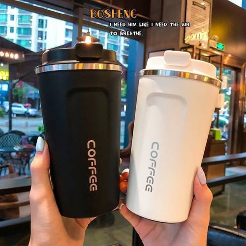vacuum insulated travel coffee mug leak proof double wall stainless steel reusable with drinks hot cold for hours high quality gift for coffee and durable beverage container in