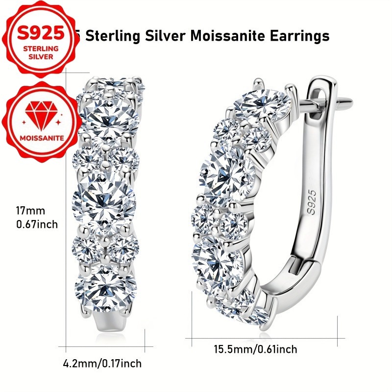 TEMU 1 Pair Of Elegant 925 , April Birthstone, Women's Luxurious Style, Wedding And Holiday Jewelry, Christmas Gift, Total Weight Of The Product (4g)