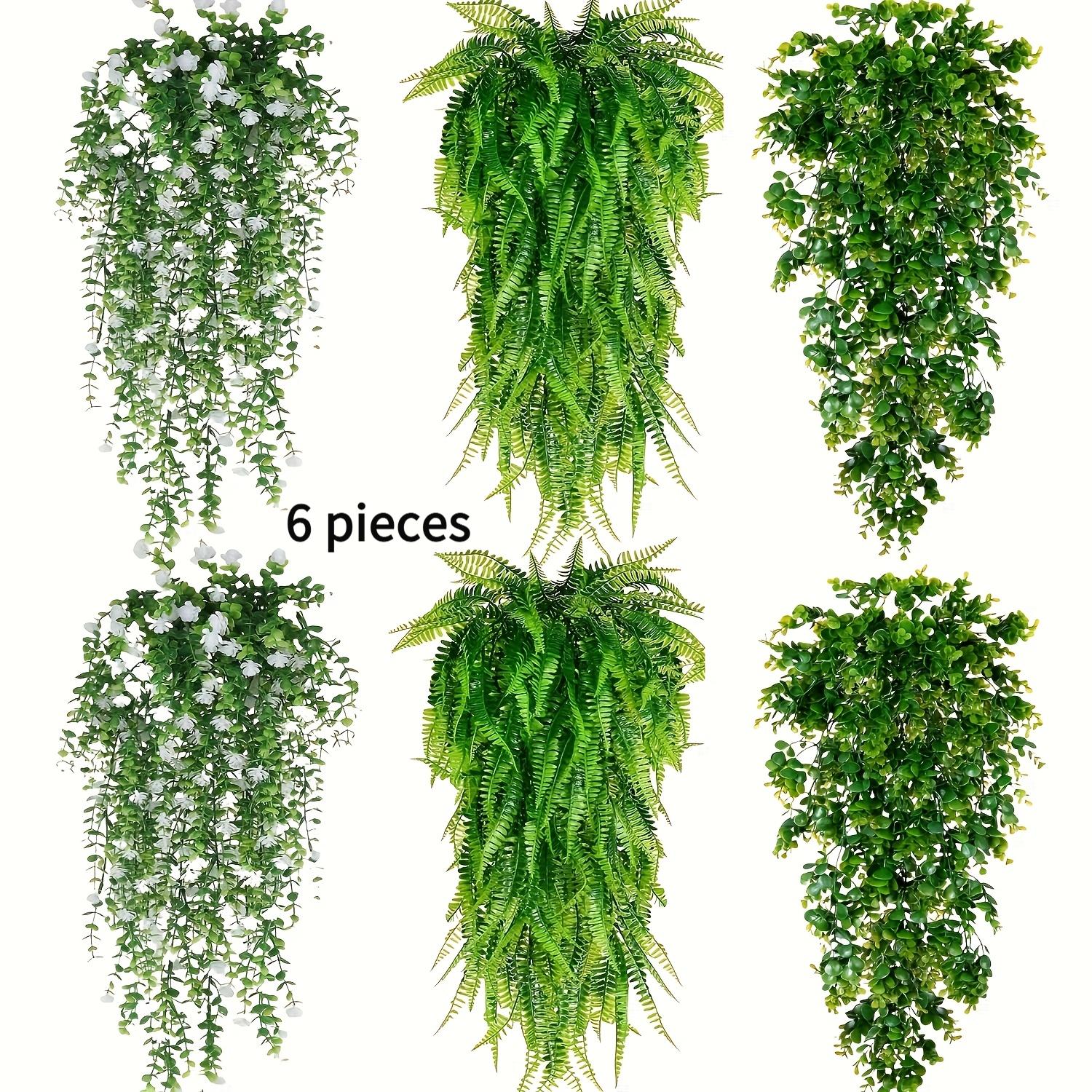 TEMU 6pcs Set Of Outdoor Artificial Hanging Persian Fern, Ivy, And Boxwood, Suitable For Outdoor Gardens, Weddings, Festivals, Corridors, Wall And