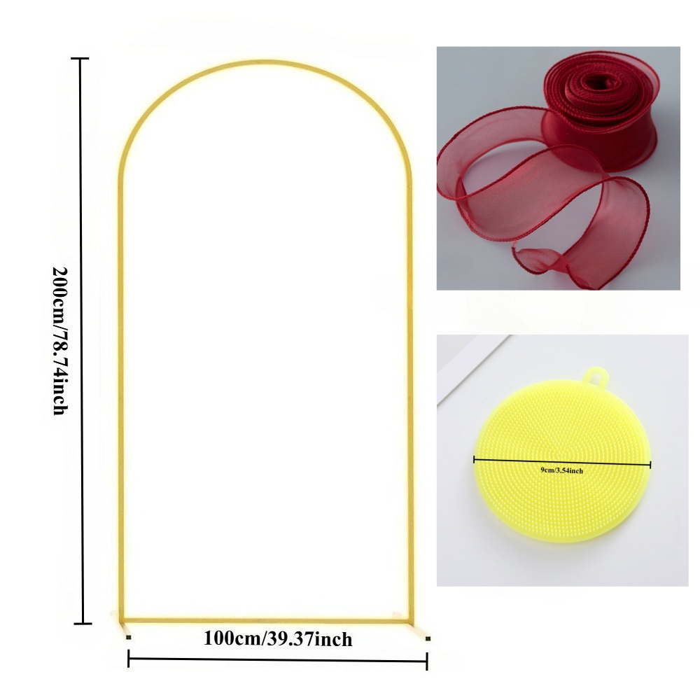 TEMU 1 + 1 + 1 brosse de nettoyage de 9 cm, ensemble de décoration de fête avec support d' dorée, peut accrocher du tulle à fleurs, décorative