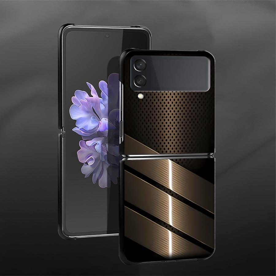 TEMU Phone Case - 2d Printing Is Not 3d Printingbrown Perforated Metal Case Suitable For For Galaxy Z Flip 7 6 5 4 3 Z Fe Z Flip4 Phone Back Cover