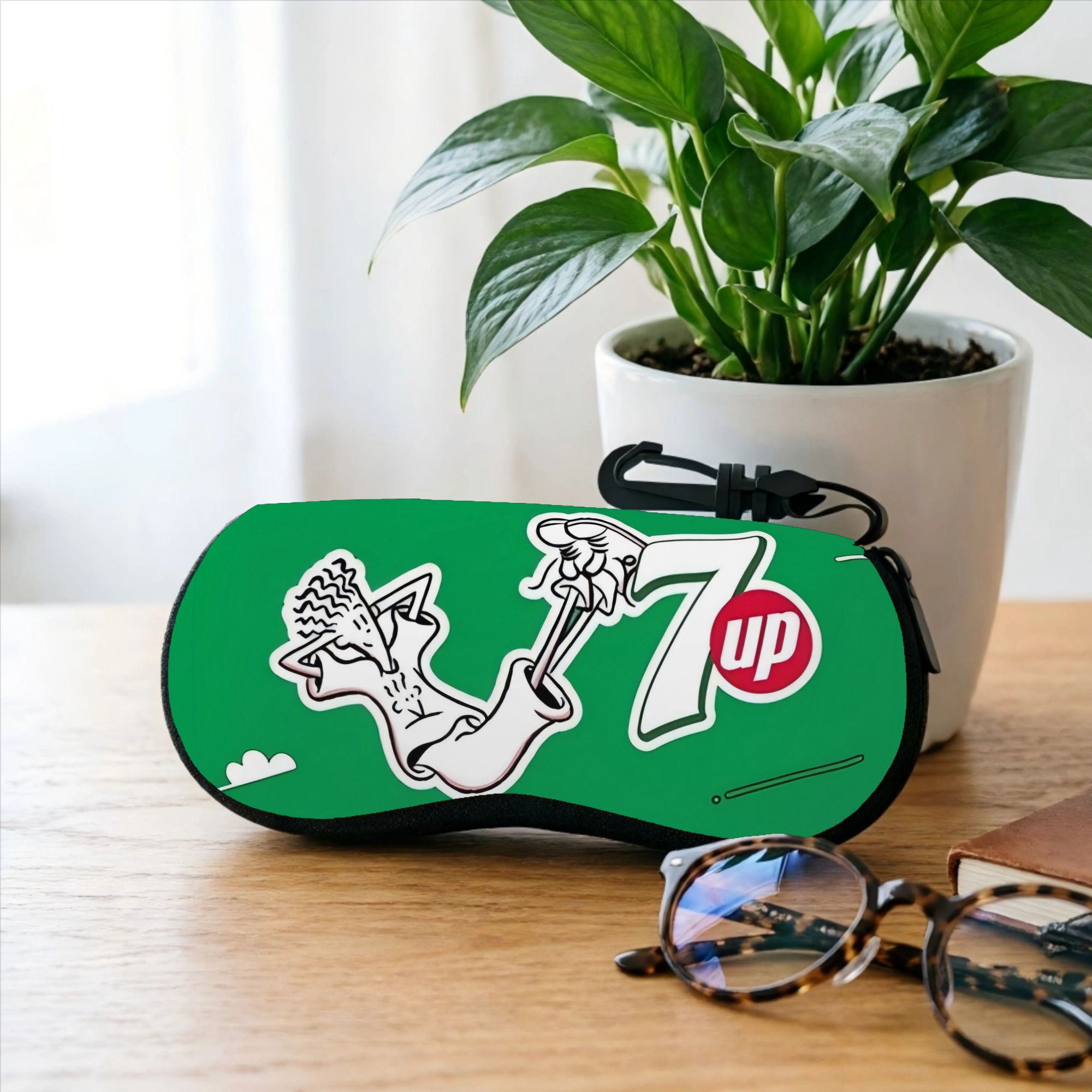 TEMU Estuche de gafas de moda , 1 pieza, con cremallera y llavero, accesorio para bolso para , regalo para fans