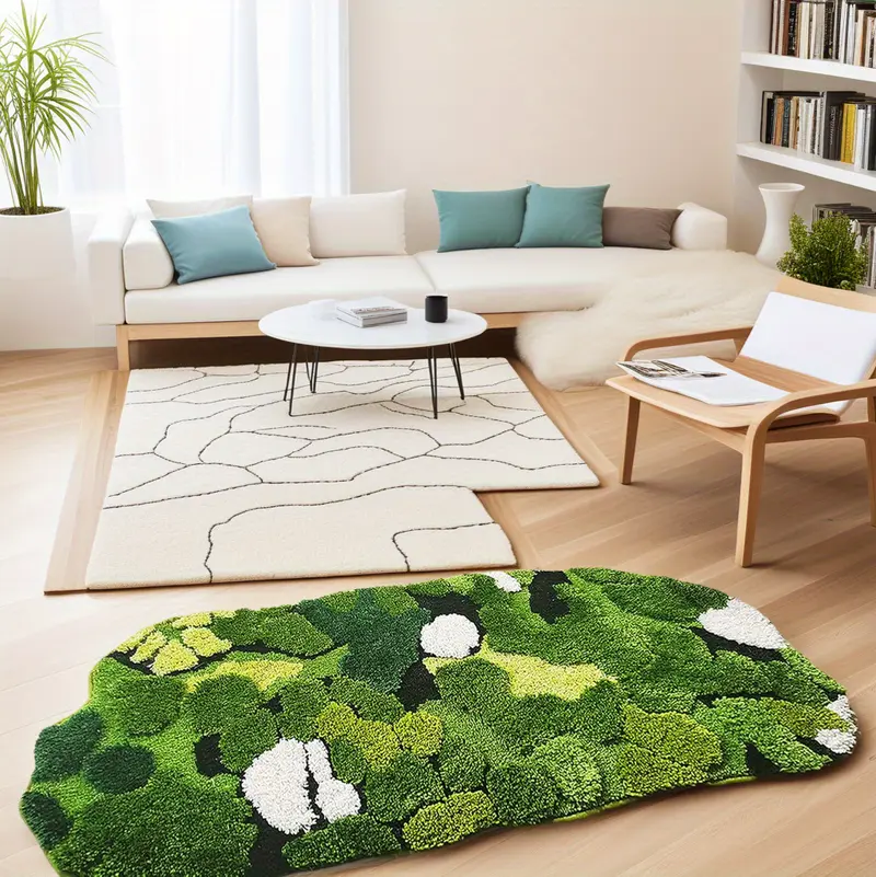 cute and leaf shaped design for bathroom rug long rectangular absorbent and non slip shaggy bath mat bathroom mat moss rug green bathroom rugs cute bath rug bathroom runner Product details 9