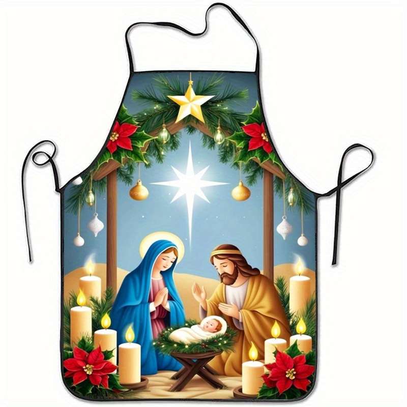TEMU 1pc Christmas Birth Apron - Suitable For Christmas Church Events, Religious Themed Dinners, Holiday Gifts, And More