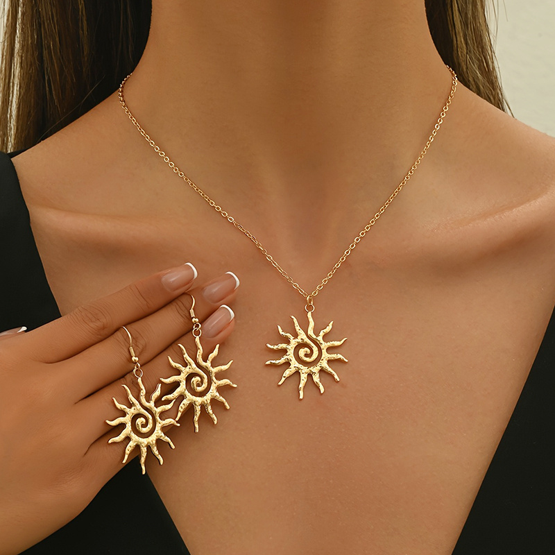 TEMU 3pcs Elegant Retro Simple Shining Luxury Necklace Earrings Party Commemorative Jewelry Versatile Exquisite Christmas Birthday Gift