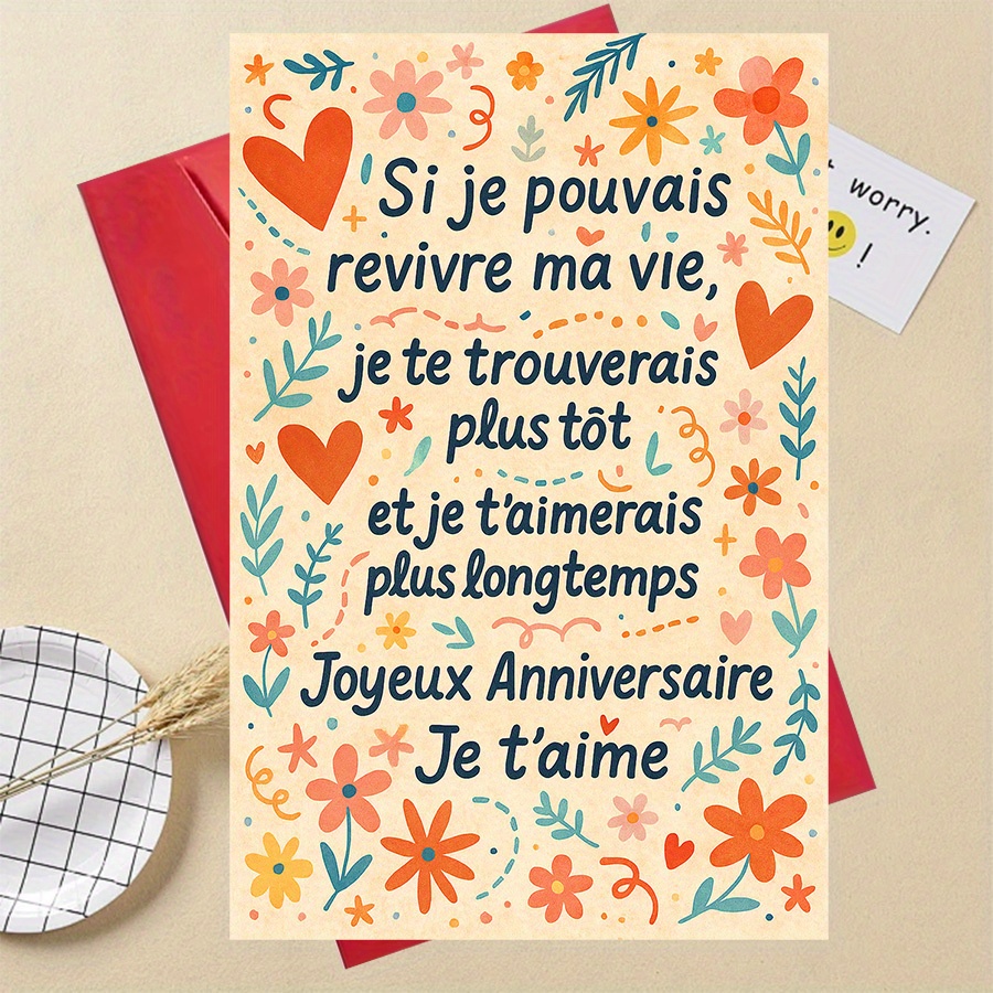TEMU 1 carte d'anniversaire avec - pour partenaires et conjoints pour les anniversaires et moments spéciaux ensemble