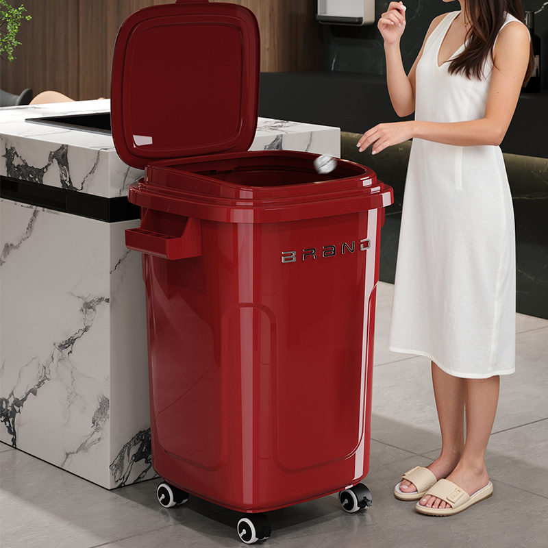 item picture 1 industrial   extra large capacity   paper basket with wheels high outdoor trash can