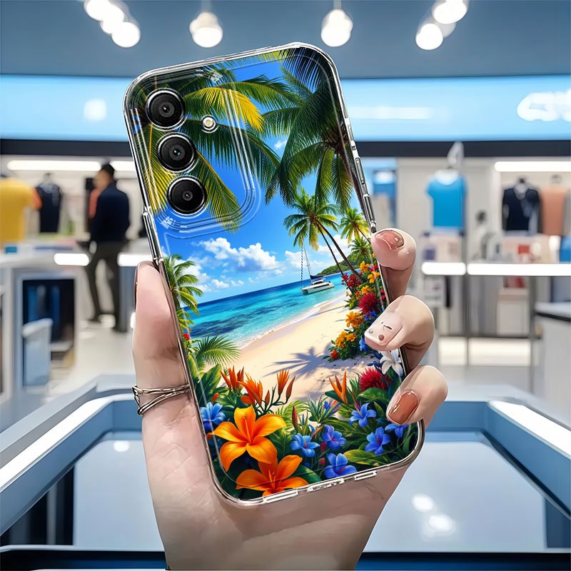 TEMU Phone Case: Tree Sailboat Drop-proof Full-coverage Tpu Phone Case, Suitable For Galaxy A02 A03s A04 A05s A06 A13 A14 A15 A16 5g A21s A22 A23 A24