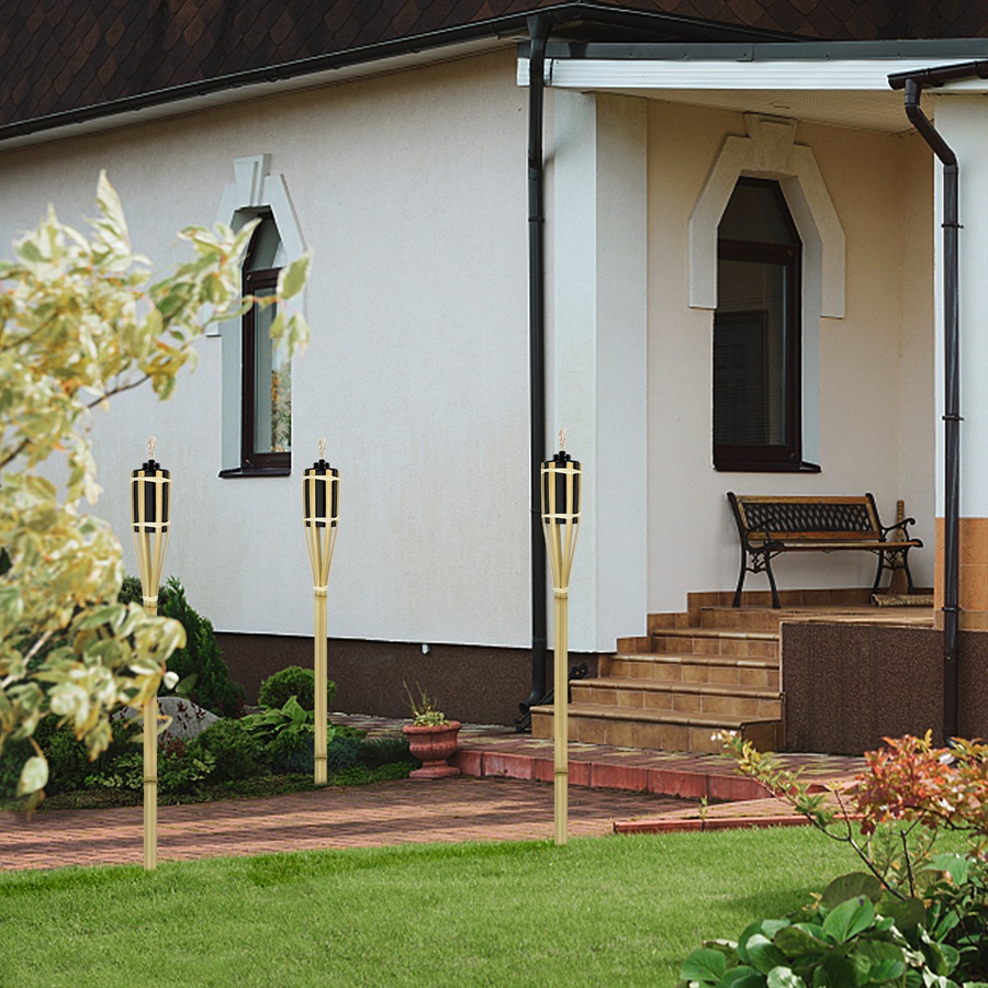 24 stck bambus fackeln docht auenbereich gartenfackeln - Temu Germany