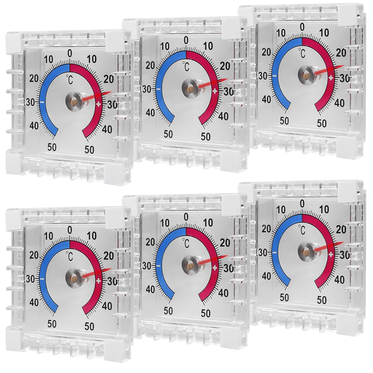 TEMU 6pcs Outdoor Digital Thermo-hygrometer - Weatherproof, Accurate Temperature Measurement, Durable Plastic Material, No Electricity Required,