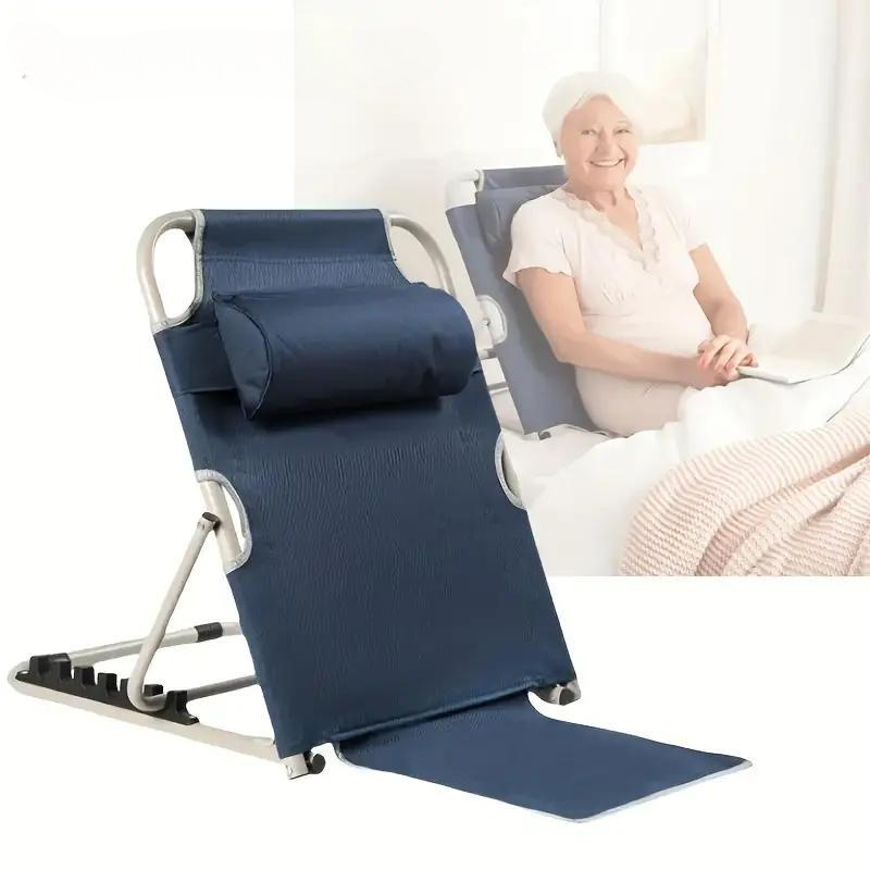 Versatile, Adjustable Folding Bed Backrest - Portable & Multifunctional Support for Neck, Head, and Lumbar - Ideal for Disabled & Elderly