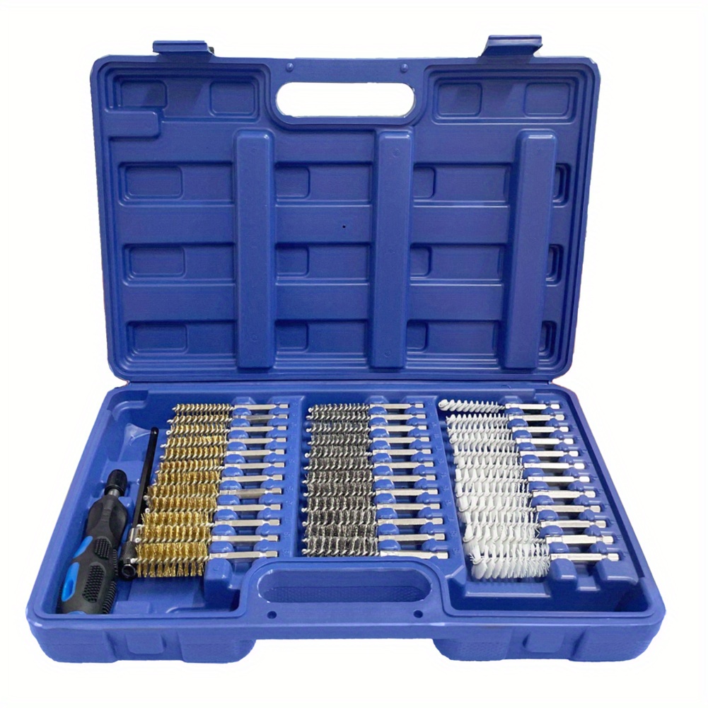 38pcs 1/4" Hex Interchangeable Twist Wire Wheel Brush Part Cleaning Rust Remover Set Kit