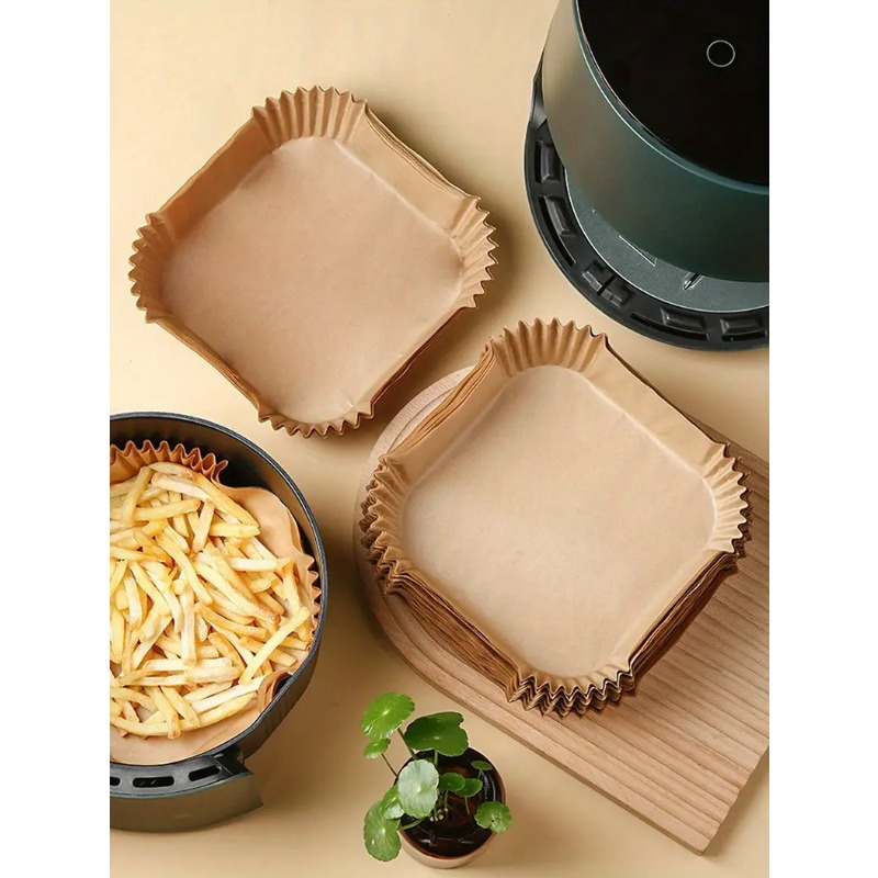 50pcs square non stick air fryer liners easy     cooking oven microwave   safe paper ideal for home commercial use details 5