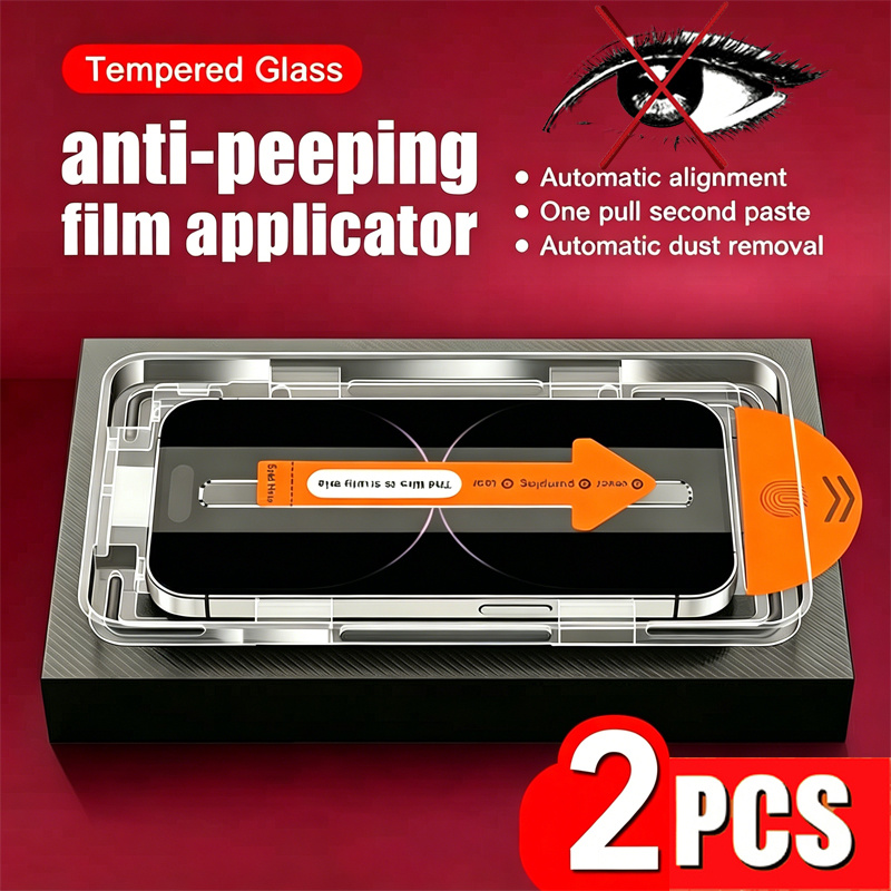 TEMU 2-pack For Motorola For Moto G77 / G"67" / G24 -click Install Privacy Tempered Glass, Anti-fingerprint, Bubble-free