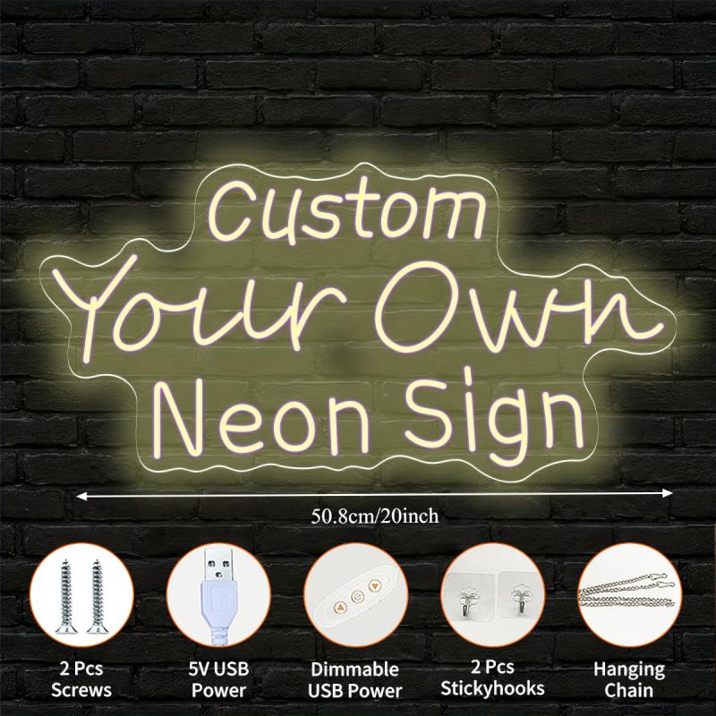 Personalized Custom Text LED Neon Light, USB Powered