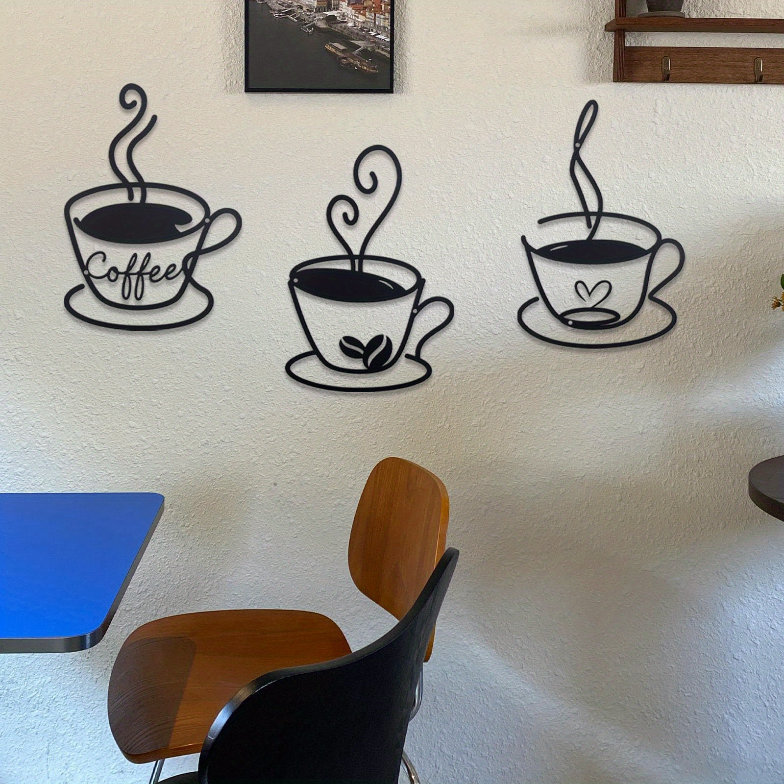 2d flat 3pcs vintage coffee cup acrylic wall art set - Temu Mauritius
