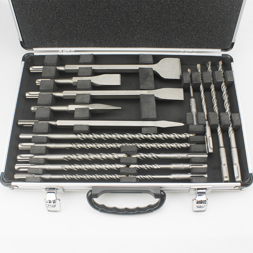 17pcs Sds Drill Bit Set-concrete, Brick&stone Drilling Home Decoration Tool Drill Set