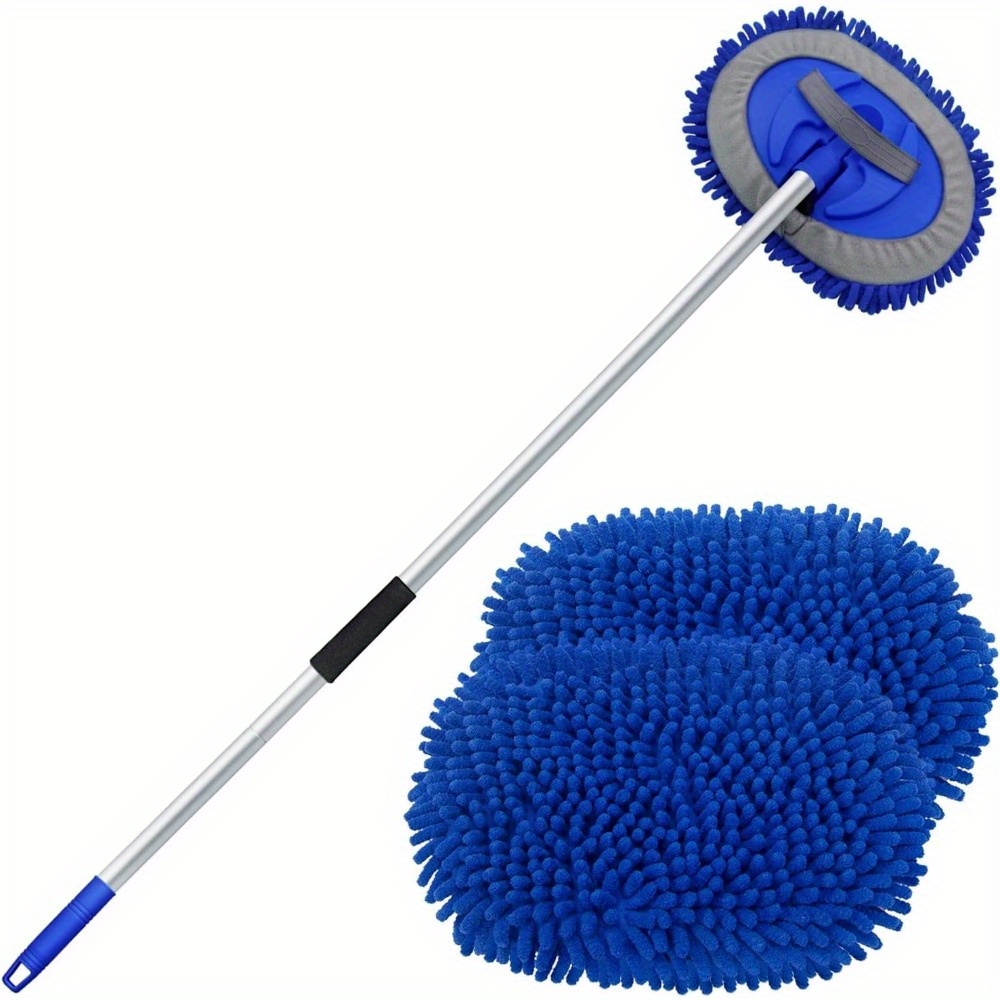 1set Car Wash Mop With Telescopic Handle, 157cm Multi-functional Cleaning Mop, For Cars, Trucks, Windows, Etc.