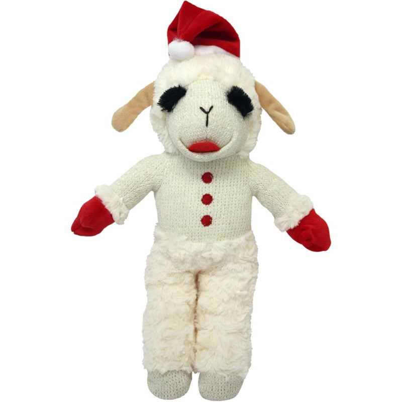 TEMU Super Soft Lamb Buns Plush Dog Toy With Hat - 10.5 Inch Cream Stuffed Animal, Cute And Everyday Other For All Dog Breeds, Safe Chewable Pet Toy