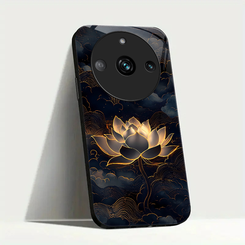 TEMU Чохол для телефону - Золотий лотос на сході, підходить для Realme 11 Pro та 11 Pro+ Скляний чохол для телефону