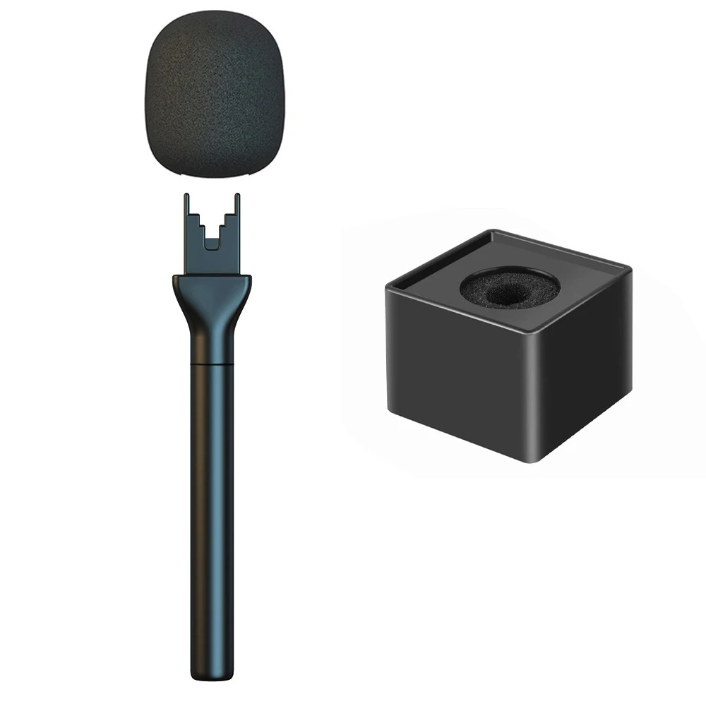 TEMU New Portable Wireless Microphone Stand Featuring Flag And Foam Windscreen For Lavalier Microphones
