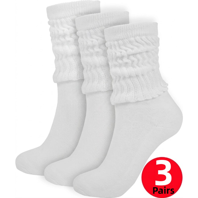 TEMU 3-paar dikke thermische sokken voor dames, geschikt voor koud weer, zachte ademende lange warmers, meerkleurig (/lichtbeige/) voor