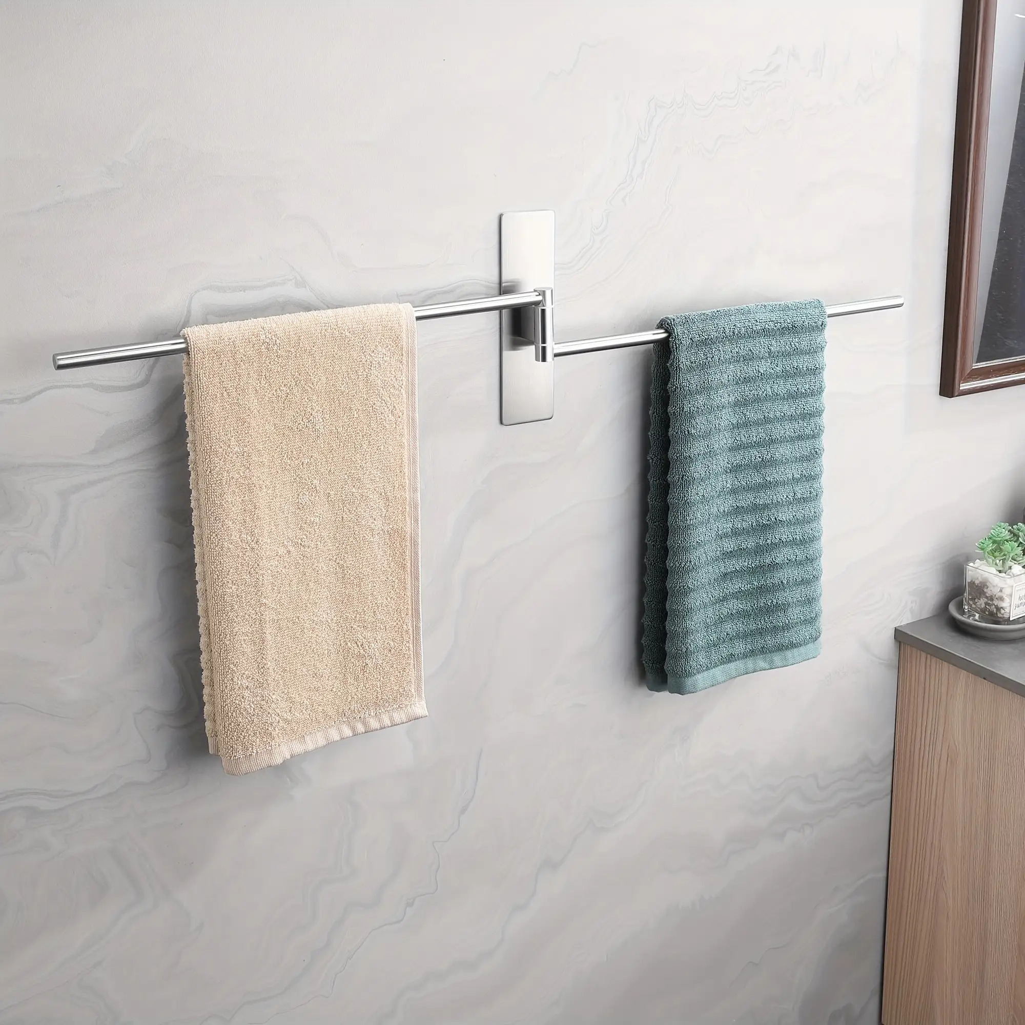 Поворотный держатель для полотенец нержавеющая сталь самоклейка 390х180х50 мм