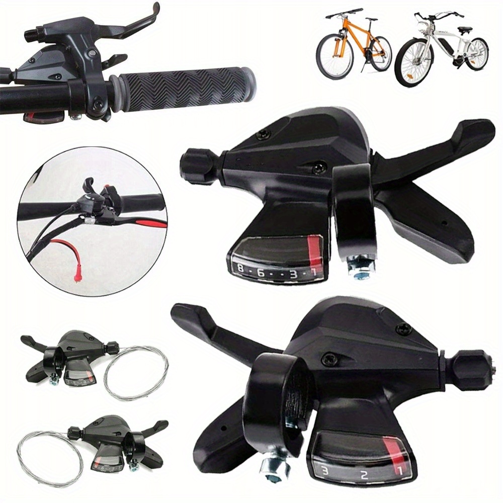 Image of Thumb Gear Shifter - 3-speed Bike Shift Lever For Mountain & Road Bikes, With Non-slip Grip, Durable Polished Finish, Includes Installation Hardware, Cycling Accessories, Sleek Bicycle Accessory