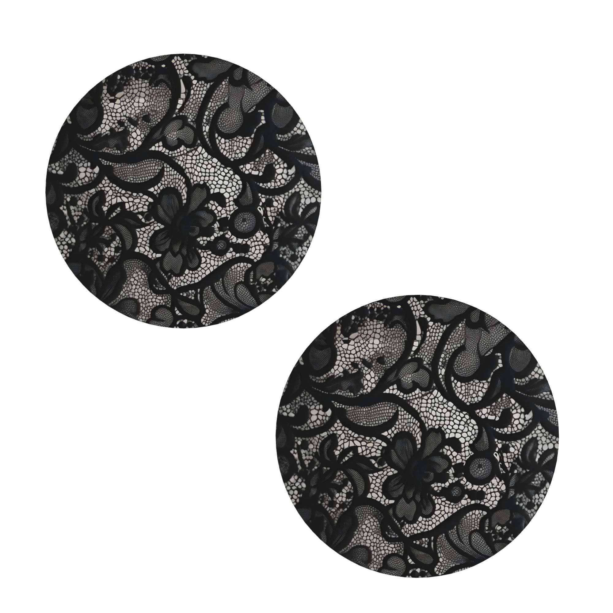 TEMU 2pcs Elegant Lace Pattern Universal Car Coaster Set - Fits All Vehicle Cup Holders. A Versatile Automotive Interior Accessory And Household