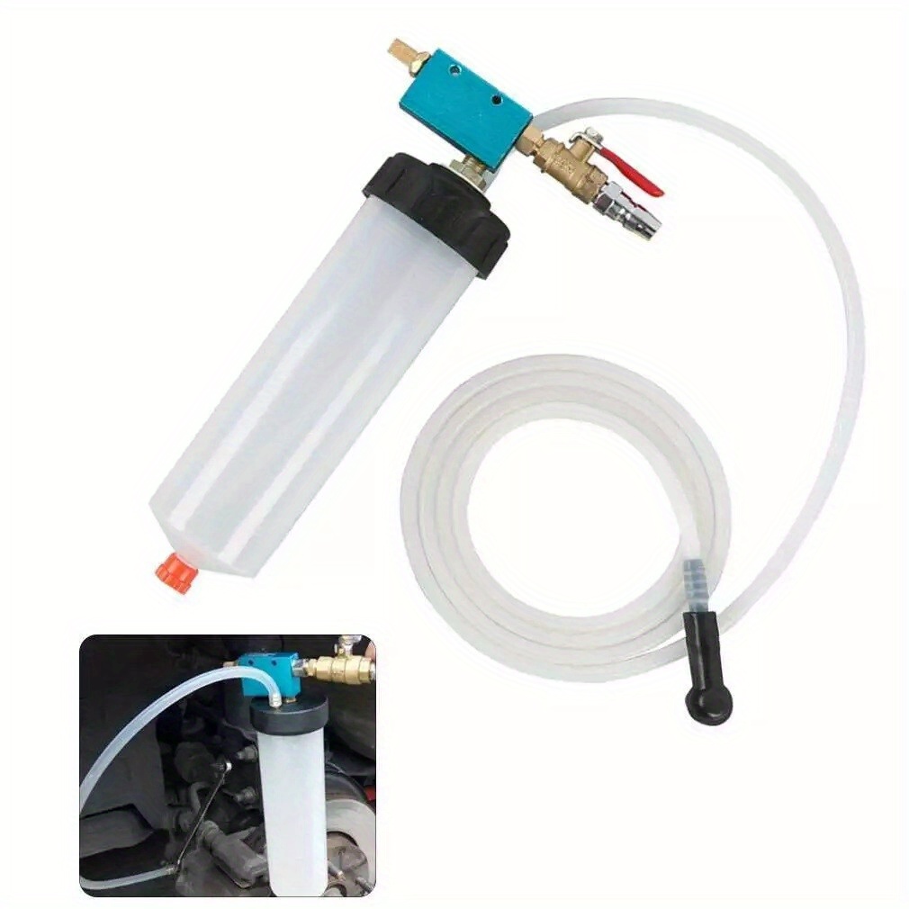 TEMU Pneumatic Brake Fluid Extractor, Vacuum Pump Bleeding Tool With 300ml Bottle Hose For Brake Steering Oil Quick Extraction & Replacement On Car Motorcycle