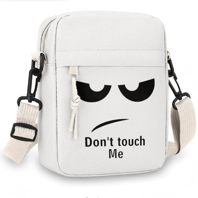 TEMU Men's Casual Crossbody Bag, Shoulder Bag For Commuting, High-end For Business Trips And Outdoor, Oxford Cloth Bag, White Bb-53-bai1