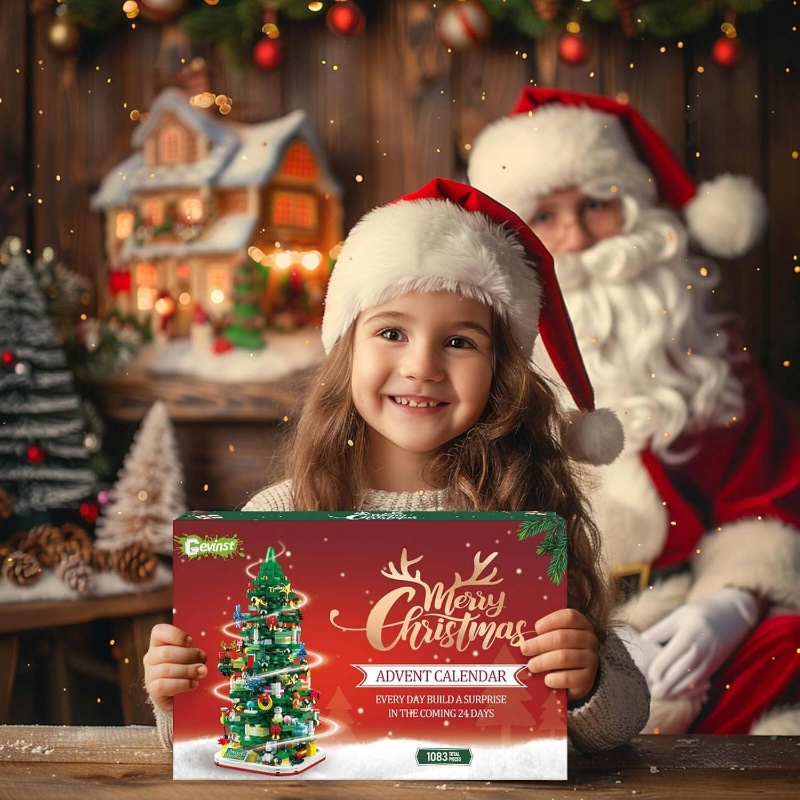 2025年led灯圣诞倒数日历树 - 13岁以上少女专属24天倒数日历，少女圣诞倒数礼物（1083片）| 2025年出生纪念节日装饰及24天活动套装 - 含圣诞树等多种材料 4