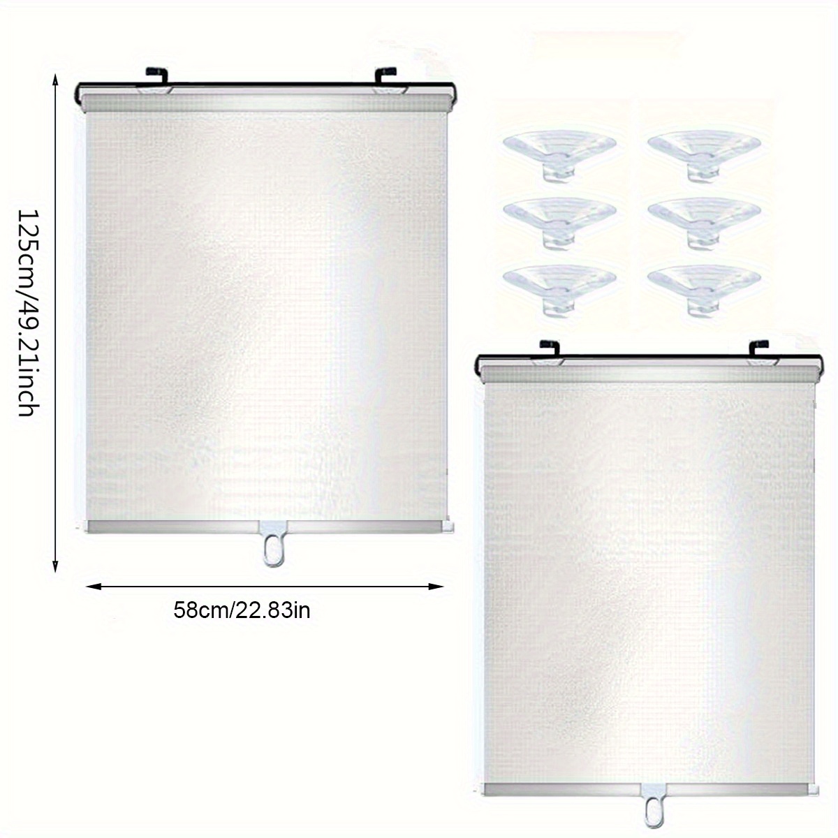 2pcs Classic Wireless Sun Shade Curtains -   Protection, No-Drill Installation, Suitable for Living Room & Bedroom,   6 Suction Cups, Plastic Material,   Design, Smooth Operation | Car Window Shades