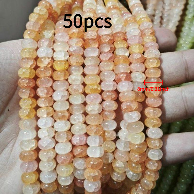 TEMU 50pcs Loose Beads Jewelry Supplies Macaron Pink, Yellow, Green Multicolor Small Beads Spacer Beads For Bracelets And Necklaces Multiple Colors