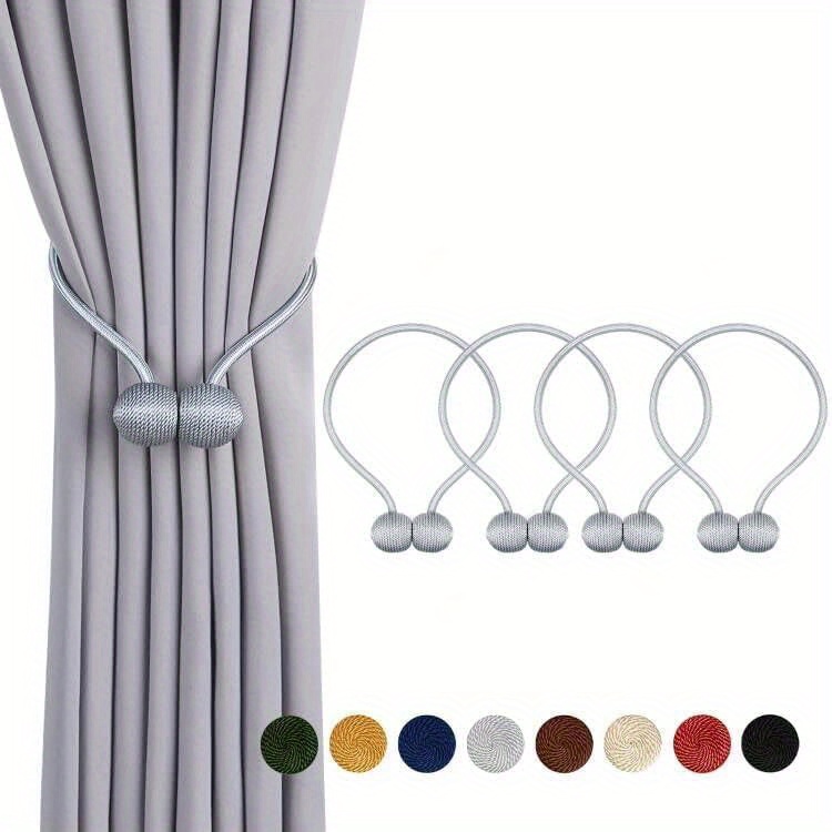 4pcs strong magnetic curtain tie decoration curtain fixator woven curtain tie buckle curtain rope suitable for home indoor and outdoor use