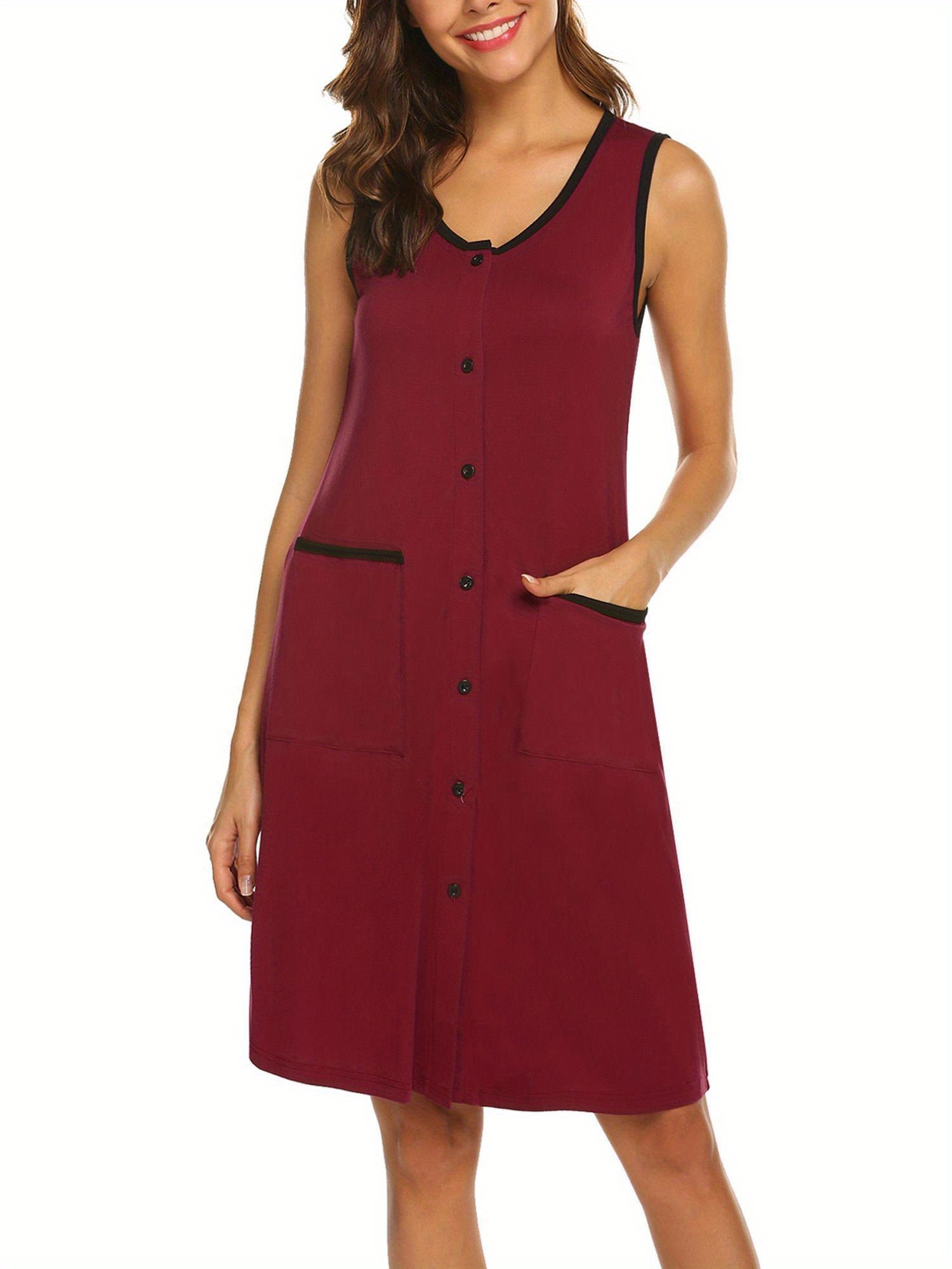 house dresses women pockets moo moo nightgown short sleeve - Temu