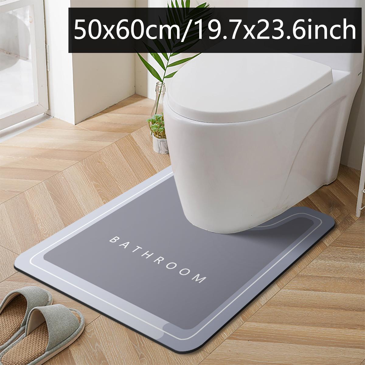 TEMU Minimalist U-shaped Toilet Mat Absorbent Bathroom Mat Irregularly Shaped Diatomaceous Earth Non-slip Mat