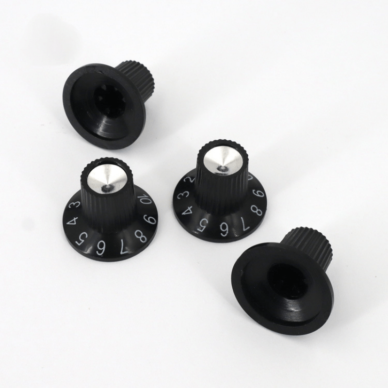 Black Aluminum Guitar Amplifier Potentiometer Knob - Durable Volume & Tone Control Knob with Smooth 360° Rotation for Electric Guitars, Non-Electric Instruments - Guitar Accessories