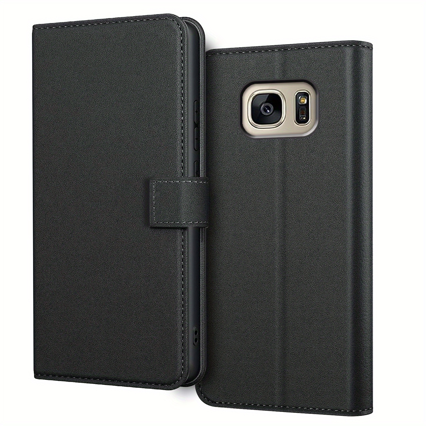 TEMU Phone Case - For For Galaxy S7 / S7 Edge Case With Kickstand Faux Leather Card Slot Flip Protective Phone Case Cover