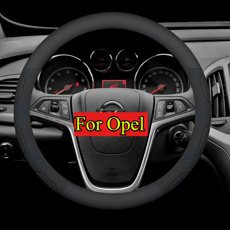 TEMU Carbon Fiber And Suede Faux Leather Steering Wheel Cover For Models Including , , , Mokka, Vectra, Gtc, And , Designed As Auto Additions