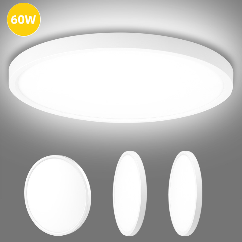 3pcs 60w Led Ceiling Lights, 6500k Cool White Options, Ideal For Bedrooms, Kitchens, Stairs, Balcony, Sleek Round Ceiling, Modern Round Ceiling Light