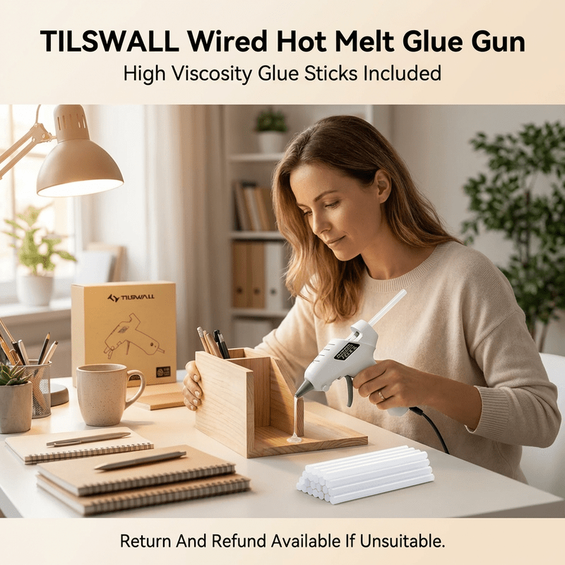 To Waiting And Mess | 20w Mini Hot Melt Glue Gun | 30 Glue Sticks Set | Fast Heating, Drip-proof, Glue Stains | | Easy And Precise Glue For Beginners | White