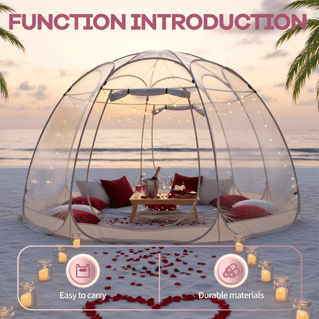 instant     view bubble tent all weather windproof warm transparent shelter for beach camping   family gear